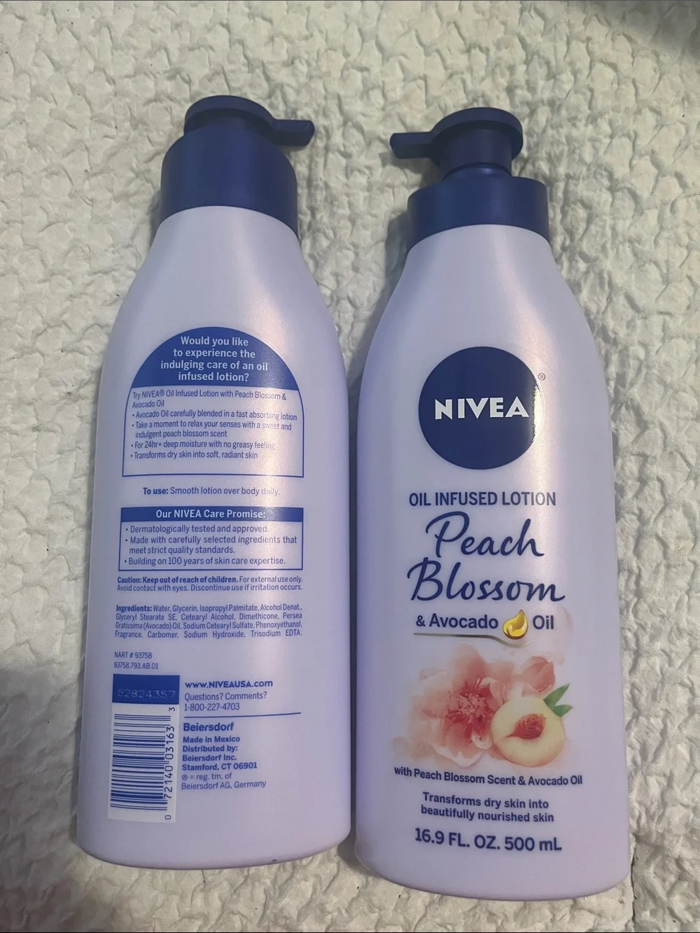 NWT Nivea Peach Blossom and Avocado Oil Body Lotions
